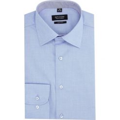 Koszula bexley 2454 długi rękaw slim fit niebieski. Niebieskie koszule męskie Recman, m, bez wzorów, bez kołnierzyka, z długim rękawem. Za 139,00 zł.