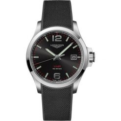 LONGINES Conquest L3.726.4.56.9. Szare, analogowe zegarki męskie LONGINES, ze stali. Za 4050,00 zł.