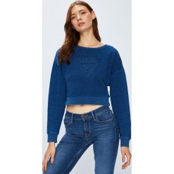 Guess Jeans - Bluza. Szare bluzy damskie z nadrukiem marki Guess Jeans, s, z bawełny, bez kaptura. W wyprzedaży za 249,90 zł.