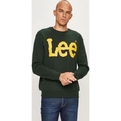 Lee - Bluza. Żółte bluzy męskie Lee, s, z nadrukiem, z bawełny, z okrągłym kołnierzem, bez rękawów, bez kaptura. Za 239,90 zł.