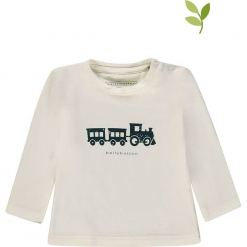 Koszulka w kolorze białym. Białe t-shirty chłopięce z długim rękawem bellybutton, z nadrukiem, z bawełny. W wyprzedaży za 35,95 zł.