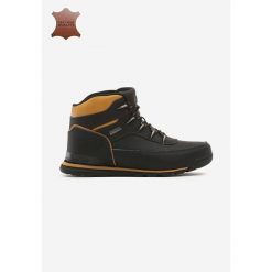Czarne Skórzane Trapery La Conner. Czarne buty trekkingowe męskie Born2be, na zimę, na sznurówki. Za 269,99 zł.