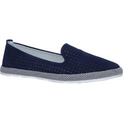 Granatowe półbuty espadryle skórzane ażurowe casu dp081/19nv. Espadryle damskie Casu, bez wzorów, bez obcasa. Za 98,99 zł.