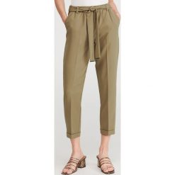 Spodnie z wiązanym paskiem - Khaki. Spodnie damskie Reserved. Za 99,99 zł.