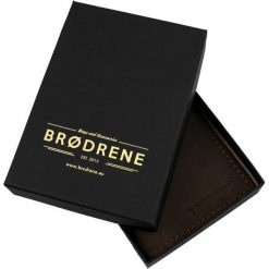 Skórzany cienki portfel slim wallet BRODRENE SW05 szary - szary. Szare portfele męskie Brødrene, bez wzorów, ze skóry. Za 83,99 zł.