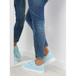 Trampki niebieskie zamszowe ABACUS. Niebieskie buty sportowe damskie FunKee.pl, bez wzorów, z tkaniny, klasyczne. Za 81,89 zł.