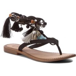 Sandały GIOSEPPO - Decore 40656-02 Black. Czarne klapki damskie marki Gioseppo, z aplikacjami, ze skóry, bez obcasa, na obcasie. W wyprzedaży za 139,00 zł.