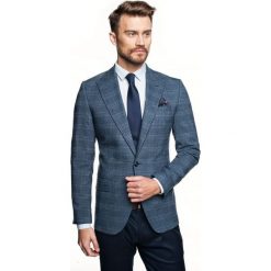 Marynarka masina niebieski slim fit. Niebieskie marynarki męskie Recman, m, bez wzorów. Za 399,99 zł.
