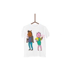 Koszulka Bojack Horseman and Princess Carolynn Męska. Białe koszulki męskie marki Failfake, s, bez wzorów, bez kołnierzyka. Za 130,00 zł.