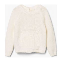 Mango Kids - Sweter dziecięcy Cangu 62-74 cm. Szare swetry dziewczęce Mango Kids, z bawełny, z okrągłym kołnierzem, z krótkim rękawem, krótkie. W wyprzedaży za 35,90 zł.