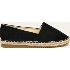 Answear - Espadryle Dunlui. Czarne espadryle damskie ANSWEAR, bez wzorów, z materiału, bez obcasa, na obcasie. Za 99,90 zł.