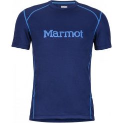 Marmot Windridge With Graphic Ss Arctic Navy/French Blue M. Niebieskie koszulki męskie marki Marmot, m, bez wzorów, ze skóry, sportowe, bez kołnierzyka, bez rękawów. W wyprzedaży za 105,00 zł.