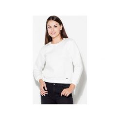Bluza K282 Ecru. Brązowe bluzy damskie KATRUS, m, z nadrukiem, z dzianiny, z długim rękawem, długie, bez kaptura. Za 99,00 zł.