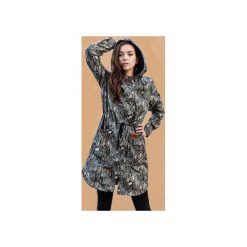 KURTKA PARKA TYGRYSY. Szare kurtki damskie marki dzieńdobry, s, bez wzorów, z bawełny, klasyczne, krótkie, bez kaptura. Za 349,00 zł.