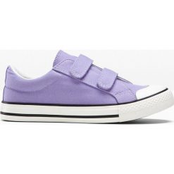 Sneakersy dziecięce bonprix dymny fioletowy. Fioletowe buty dziewczęce sportowe bonprix, bez wzorów, na rzepy. Za 42,99 zł.