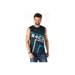 T-shirt męski bez rękawów. Czarne spodenki i szorty męskie TXM, na lato, s, z nadrukiem, wakacyjne, bez kołnierzyka. Za 15,99 zł.