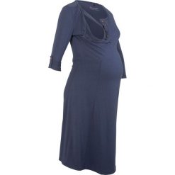 Sukienka shirtowa ciążowa i do karmienia bonprix indygo. Niebieskie sukienki ciążowe bonprix, z okrągłym kołnierzem. Za 79,99 zł.
