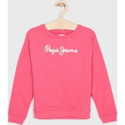 Pepe Jeans - Bluza dziecięca 128-178/180 cm. Różowe bluzy dziewczęce Pepe Jeans, z nadrukiem, z bawełny, bez rękawów, bez kaptura. W wyprzedaży za 149,90 zł.