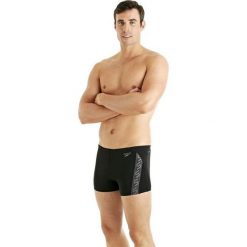 Kąpielówki męskie: Speedo Kąpielówki męskie Monogram Aquashort AM Endurance+ Czarno-grafitowy r. L (8-087428815)