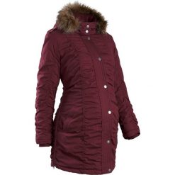 Kurtka ciążowa z kapturem, z regulacją obwodu bonprix czerwony klonowy. Niebieskie kurtki ciążowe marki bonprix, z materiału, z dekoltem w serek. Za 249,99 zł.