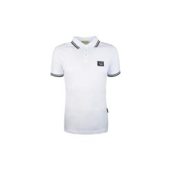Koszulki polo z krótkim rękawem Versace Jeans B3GQB7P2 / Polo Patch Slim. Białe koszulki męskie Versace Jeans, m, bez wzorów, z jeansu, polo, z krótkim rękawem, krótkie. Za 289,00 zł.