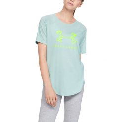 Under Armour Baseball Koszulka Niebieski. Niebieskie koszulki damskie Under Armour, l, bez wzorów, z bawełny, bez kołnierzyka. Za 171,95 zł.