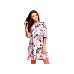 Sukienka trapezowa Juliet w kwiaty ED030-3. Brązowe sukienki damskie Ella dora, xxl, w kwiaty, bez kołnierzyka, bez rękawów, trapezowe. Za 179,25 zł.