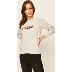 Lee - Bluza. Szare bluzy damskie Lee, s, z nadrukiem, z bawełny, bez rękawów, bez kaptura. W wyprzedaży za 189,90 zł.