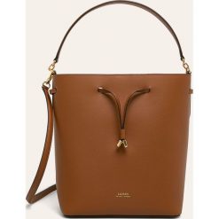 Lauren Ralph Lauren - Torebka. Pomarańczowe torby damskie na zakupy Lauren Ralph Lauren, w paski, ze skóry ekologicznej, na ramię, duże, bez dodatków. Za 1199,00 zł.