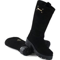 Kozaki Love Moschino. Czarne kozaki damskie Love Moschino, na wysokim obcasie, bez zapięcia. Za 449,00 zł.
