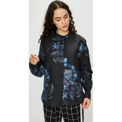G-Star Raw - Bluzka. Czarne bluzki z odkrytymi ramionami marki G-Star RAW, l, z bawełny, casualowe, ze stójką, z krótkim rękawem. Za 549,90 zł.