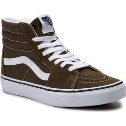 Sneakersy VANS - Ski8-Hi VN0A4BV6V7D1 Beech/True White. Zielone półbuty damskie Vans, ze skóry. W wyprzedaży za 229,00 zł.