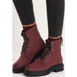 Bordowe Traperki The New Breed. Czerwone buty zimowe damskie Born2be, na niskim obcasie. Za 99,99 zł.