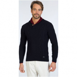 Sir Raymond Tailor Sweter Męski, M, Ciemnoniebieski. Szare swetry męskie Sir Raymond Tailor, m, bez wzorów, z wełny, bez kołnierzyka, bez kaptura. W wyprzedaży za 157,00 zł.