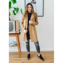 Płaszcz Gaja camel - M. Brązowe kurtki damskie s, moro, z jeansu. Za 199,90 zł.