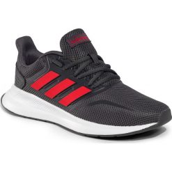Buty adidas - Runfalcon EG8602 Gresix/Scarlef/Ftwwht. Szare buty sportowe męskie Adidas, ze skóry ekologicznej, bez zapięcia, do biegania. Za 199,00 zł.