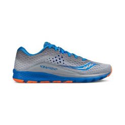 Saucony KINVARA 8, URUCHOMIENIE | SZARY / NIEBIESKI / POMARAŃCZOWY | 11. Szare buty sportowe męskie Saucony, bez zapięcia, do biegania. W wyprzedaży za 405,87 zł.