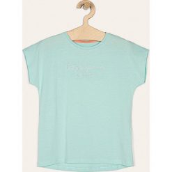 Pepe Jeans - T-shirt dziecięcy Nuria 128-178/180 cm. Różowe bluzki dziewczęce Pepe Jeans, z aplikacjami, z bawełny, z okrągłym kołnierzem, z krótkim rękawem, krótkie, bez kaptura. Za 99,90 zł.