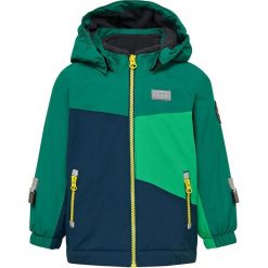Kurtka zimowa w kolorze granatowo-zielonym. Zielone kurtki niemowlęce Legowear, bez wzorów, bez kaptura. W wyprzedaży za 219,95 zł.
