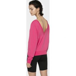 Bluza damska V-neck BLD703 - różowy. Różowe bluzy damskie 4f, bez wzorów, z dzianiny, bez rękawów, bez kaptura. Za 99,99 zł.