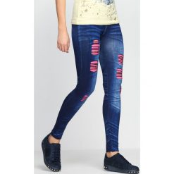 Czarno-Fuksjowe Legginsy Spirit. Czarne legginsy damskie marki Born2be, s, bez wzorów, z denimu. Za 39,99 zł.
