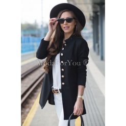 Płaszcz Classo Black. Czarne płaszcze damskie Modaforyou, s, bez wzorów, z elastanu. Za 69,50 zł.