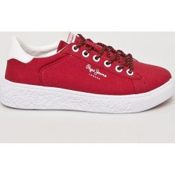 Pepe Jeans - Buty. Białe buty sportowe damskie Pepe Jeans, bez wzorów, z jeansu, sportowe. W wyprzedaży za 199,90 zł.