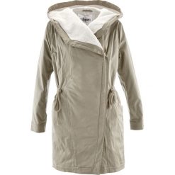 Parki damskie: Lekka parka z podszewką z „baranka” bonprix khaki