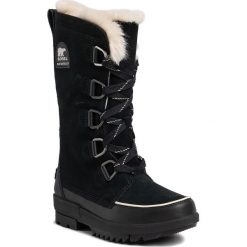 Śniegowce SOREL - Torino II Tall NL3489 Black 010. Czarne kozaki damskie Sorel, na zimę, ze skóry, bez zapięcia. W wyprzedaży za 409,00 zł.