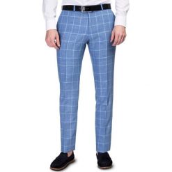 Spodnie LEONARDO GDNS900086. Niebieskie spodnie męskie Giacomo Conti, na lato, m, bez wzorów, z wełny, eleganckie. Za 499,00 zł.