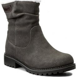 Botki CLARA BARSON - WS722-35 Szary. Szare botki damskie na obcasie Clara Barson, z materiału. Za 119,99 zł.