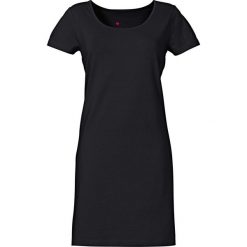 Sukienka shirtowa ze stretchem, krótki rękaw bonprix czarny. Czarne sukienki damskie bonprix, bez wzorów, bez kołnierzyka, z krótkim rękawem, krótkie, mini. Za 37,99 zł.