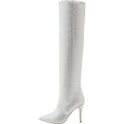 Buty zimowe damskie: ALDO CLAIRA Kozaki na obcasie silver