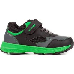 Sneakersy "Hoshiko" w kolorze czarno-zielonym. Czarne trampki chłopięce marki geox kids, z gumy. W wyprzedaży za 117,95 zł.